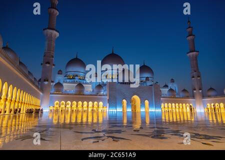 Scheich Zayed große Moschee von Abu Dhabi Stockfoto