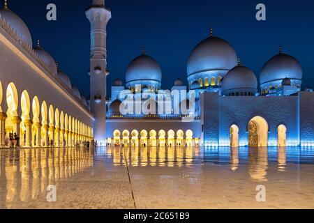 Scheich Zayed große Moschee von Abu Dhabi Stockfoto