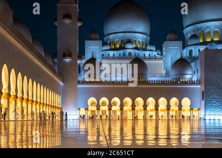 Scheich Zayed große Moschee von Abu Dhabi Stockfoto