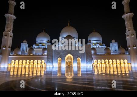 Scheich Zayed große Moschee von Abu Dhabi Stockfoto