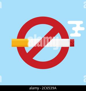 Symbol für Rauchverbot. Vektorsymbol für flaches Design Stock Vektor