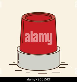 Polizei oder Krankenwagen rot Blinker Sirene Symbol. Stock Vektor