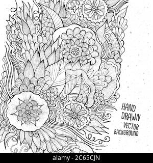 Handgezeichnete florale Skizze Hintergrund Stock Vektor