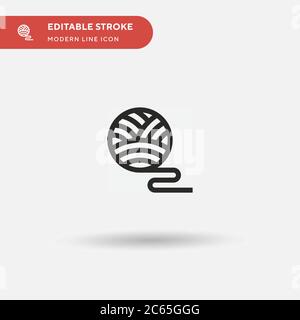 Einfaches Vektorsymbol „Garn“. Illustration Symbol Design Vorlage für Web mobile UI Element. Perfekte Farbe modernes Piktogramm auf bearbeitbaren Strich. YARN-Symbole für Ihr Geschäftsprojekt Stock Vektor