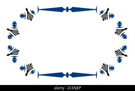 Rahmenelemente aus 2D-Software isoliert auf Weiß Stockfoto