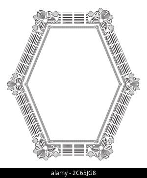 Rahmenelemente aus 2D-Software isoliert auf Weiß Stockfoto