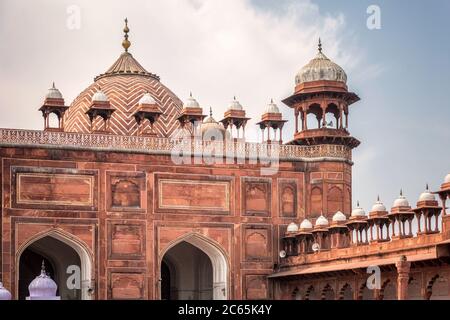 Agra indien Jama Masjid Moschee ist die größte Moschee indiens in der Altstadt. Stockfoto