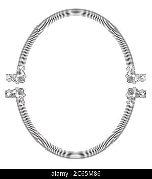 Rahmenelemente aus 2D-Software isoliert auf Weiß Stockfoto