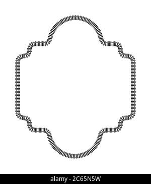 Rahmenelemente aus 2D-Software isoliert auf Weiß Stockfoto