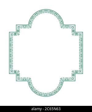 Rahmenelemente aus 2D-Software isoliert auf Weiß Stockfoto