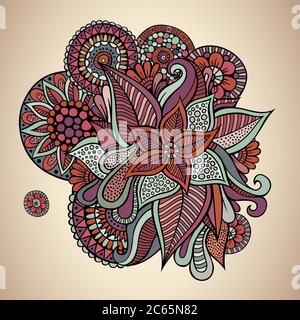 Dekoratives Vektor Blumen Vintage Karte Design Stock Vektor