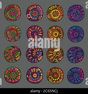 Set aus 4 Farben floralen Design-Elemente Stock Vektor