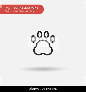 Paw Print Simple Vector-Symbol. Illustration Symbol Design Vorlage für Web mobile UI Element. Perfekte Farbe modernes Piktogramm auf bearbeitbaren Strich. Paw Pr Stock Vektor