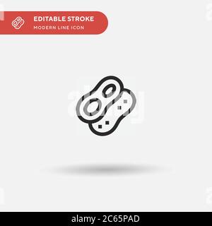 Einfaches Vektorsymbol Erdnuss. Illustration Symbol Design Vorlage für Web mobile UI Element. Perfekte Farbe modernes Piktogramm auf bearbeitbaren Strich. Erdnusssymbole für Ihr Geschäftsprojekt Stock Vektor