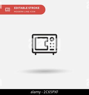 Einfaches Vektorsymbol für Mikrowellen. Illustration Symbol Design Vorlage für Web mobile UI Element. Perfekte Farbe modernes Piktogramm auf bearbeitbaren Strich. Microw Stock Vektor