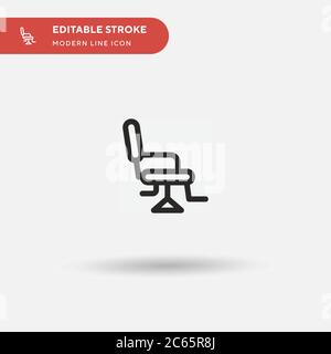 Barber Chair einfaches Vektor-Symbol. Illustration Symbol Design Vorlage für Web mobile UI Element. Perfekte Farbe modernes Piktogramm auf bearbeitbaren Strich. Bar Stock Vektor