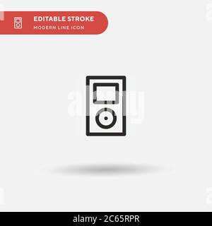 Einfaches Vektorsymbol für MP Player. Illustration Symbol Design Vorlage für Web mobile UI Element. Perfekte Farbe modernes Piktogramm auf bearbeitbaren Strich. Mp Pla Stock Vektor