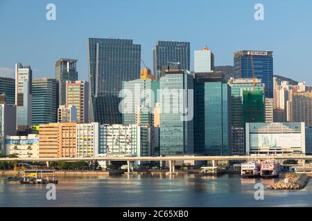 Wolkenkratzer von Kwun Tong, Kowloon, Hongkong Stockfoto