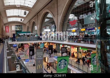 Deutschland, Sachsen, Leipzig, Hauptbahnhof Promenaden Stockfoto