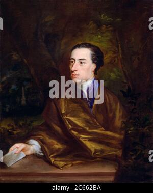 Alexander Pope (1688-1744), englischer Dichter, Porträtmalerei von Jonathan Richardson dem Älteren, 1738 Stockfoto