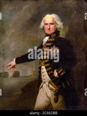 Admiral Alexander Hood, 1. Viscount Bridport (1726-1814), britischer Offizier der Royal Navy, Porträtmalerei von Lemuel Francis Abbott, um 1795 Stockfoto