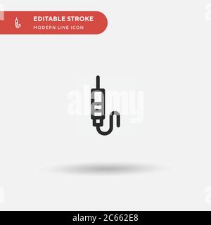 Audio-Jack einfaches Vektorsymbol. Illustration Symbol Design Vorlage für Web mobile UI Element. Perfekte Farbe modernes Piktogramm auf bearbeitbaren Strich. Audio Stock Vektor