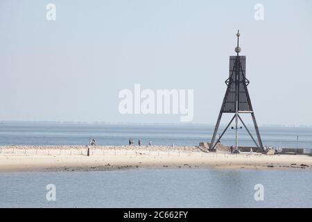 Kugelbake in Cuxhaven-Döse, Nordseebad Cuxhaven, Niedersachsen, Deutschland, Europa Stockfoto