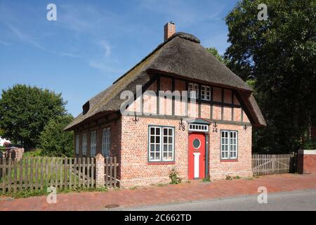 Alte Kantorschule in Cuxhaven-Döse, Nordseebaat Cuxhaven, Niedersachsen, Deutschland, Europa Stockfoto