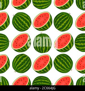 Thema große farbige nahtlose Wassermelone, helle Beere Muster für Dichtung. Berry Muster bestehend aus schönen nahtlosen wiederholen Wassermelone. Einfaches Colorfu Stock Vektor