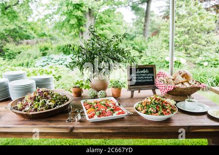 Im Sommer italienisches Buffet Stockfoto