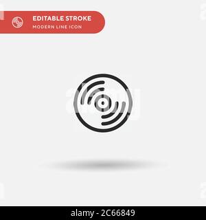 Disc Simple Vector-Symbol. Illustration Symbol Design Vorlage für Web mobile UI Element. Perfekte Farbe modernes Piktogramm auf bearbeitbaren Strich. Disc-Symbole Stock Vektor