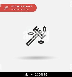 Einfaches Vektorsymbol für Rake. Illustration Symbol Design Vorlage für Web mobile UI Element. Perfekte Farbe modernes Piktogramm auf bearbeitbaren Strich. Rake-Symbole für Ihr Geschäftsprojekt Stock Vektor