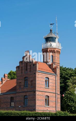 Polen, Ostseebad Ustka, Stolpmünde, Leuchtturm Stockfoto