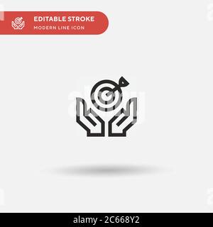 Einfaches Vektorsymbol für Ziele. Illustration Symbol Design Vorlage für Web mobile UI Element. Perfekte Farbe modernes Piktogramm auf bearbeitbaren Strich. Zielsymbole für Ihr Geschäftsprojekt Stock Vektor