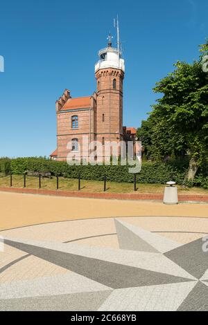 Polen, Ostseebad Ustka, Stolpmünde, Leuchtturm Stockfoto