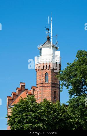 Polen, Ostseebad Ustka, Stolpmünde, Leuchtturm Stockfoto