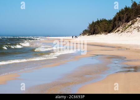 Polen, Slowenischer Nationalpark, Ostseeküste, Strand, Kinderwagen Stockfoto