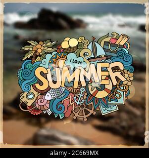 Sommer-Handschriftzug und Kritzelemente Stock Vektor