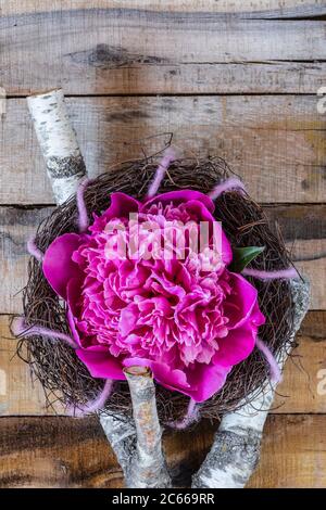 Pfingstrose, Blumenschmuck, Kranz Stockfoto