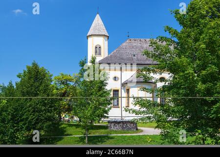 Wallfahrtskirche zur Heimsuchung der Jungfrau Maria in Ettenberg, Berchtesgadener Land, Oberbayern, Bayern, Süddeutschland, Deutschland, Europa Stockfoto