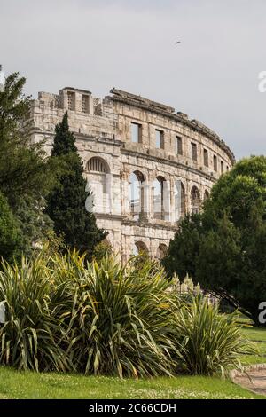 Pula Arena (römisches Amphitheater), Istrien Halbinsel, Kroatien Stockfoto