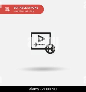 Einfaches Vektorsymbol für Live-Streaming. Illustration Symbol Design Vorlage für Web mobile UI Element. Perfekte Farbe modernes Piktogramm auf bearbeitbaren Strich. Live Streaming-Symbole für Ihr Geschäftsprojekt Stock Vektor