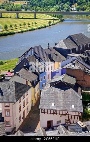 Laurentiusbergstraße in Staden Niederstadt, Saarburg an der Saar, Rheinland-Pfalz Stockfoto