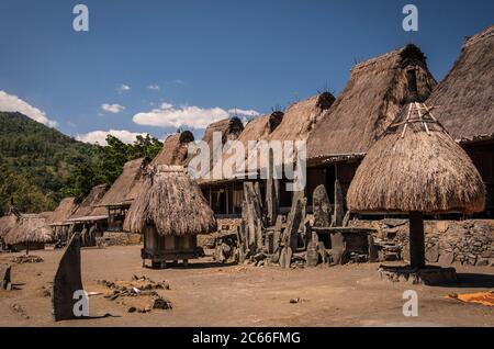 Ein traditionelles altes Dorf des Ngada Stammes in Bajawa Region auf Flores Insel, Indonesien Stockfoto