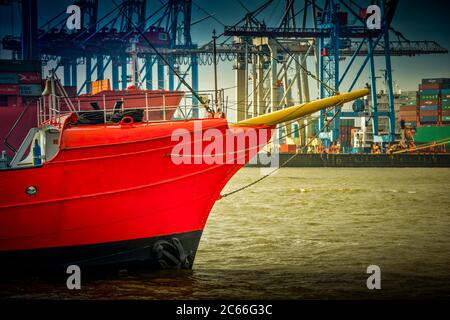 Deutschland, Hamburg, Hafen, Neumühlen, Övelgönne Stockfoto