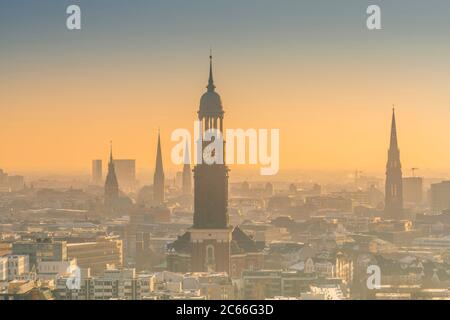 Deutschland, Hamburg, Innenstadt, Skyline, St. Michaelskirche, Michel, Kirchen Stockfoto