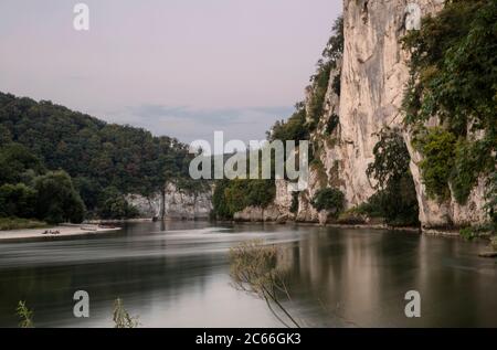 Weltenburg Narrows bei Kloster Weltenburg am Abend Stockfoto