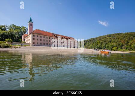 Kloster Weltenburg an der Donau, vom Boot aus Stockfoto