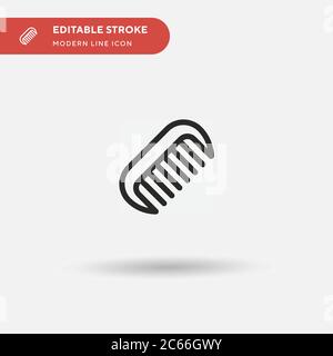 Symbol für einfachen Vektor-Kamm. Illustration Symbol Design Vorlage für Web mobile UI Element. Perfekte Farbe modernes Piktogramm auf bearbeitbaren Strich. Kammsymbole für Ihr Geschäftsprojekt Stock Vektor