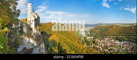 Schloss Lichtenstein, Schwäbische Alb, Baden-Württemberg, Deutschland Stockfoto